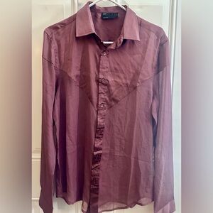 NWOT ASOS Men's Burgundy Button Down Shirt